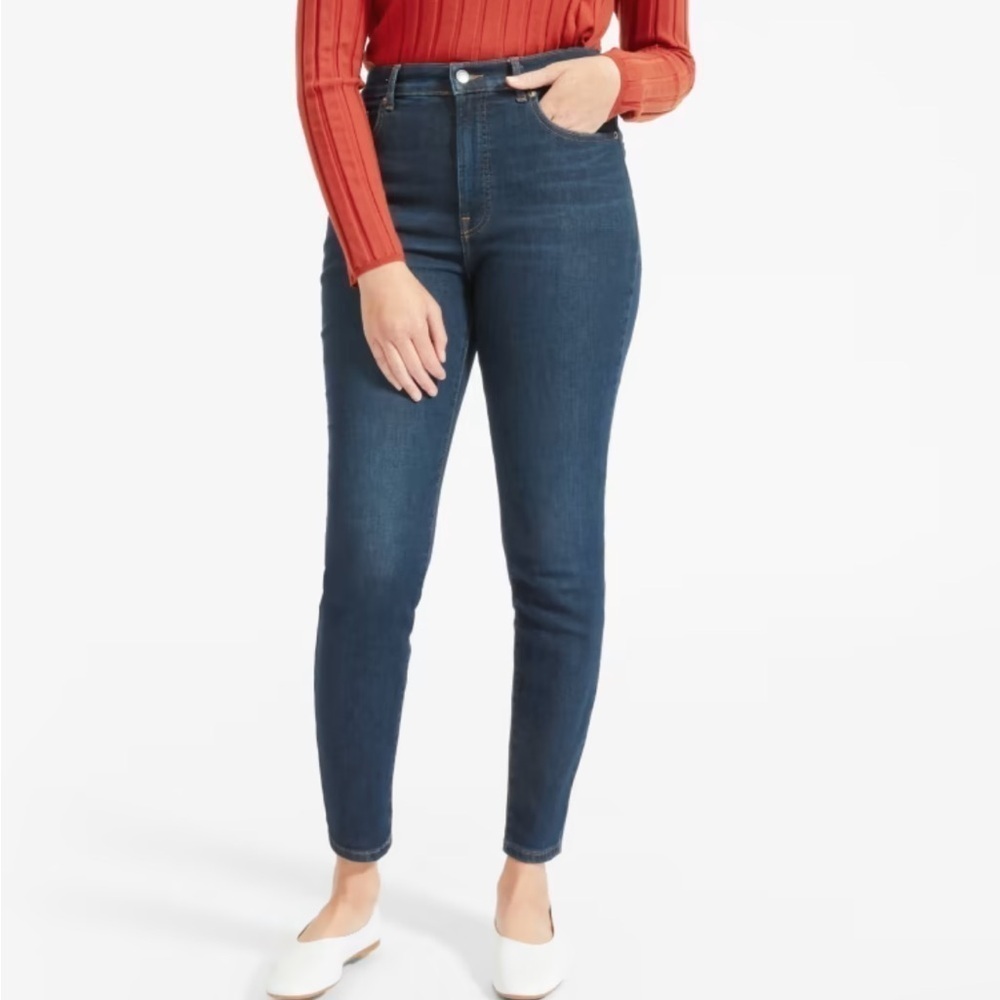 Everlane The High Rise Skinny Jean Dark Wash Denim 24